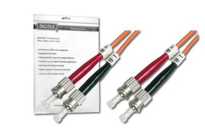 DIGITUS Fiber Optic Patch Cord, ST to ST, Multimode OM2, 50/125 µ, Duplex Length 10m