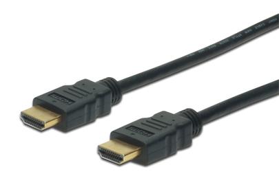 Digitus HDMI High Speed připojovací kabel, 1,0 m, s / Ethernetem, HDMI 1.4., Ultra HD 60p, UL, bl, zlacene konektory
