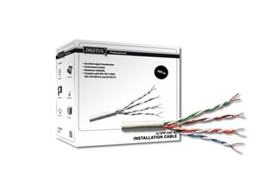 Digitus Instalační kabel CAT 5e U-UTP, 100 MHz Eca (PVC), AWG 24/1, papírová krabice 305 m, simplex, barva šedá