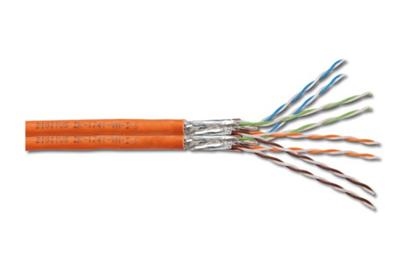 Digitus Instalační kabel CAT 7 S-FTP, 1200 MHz Eca (EN 50575), AWG 23/1, 500 m buben, duplex, barva oranžová