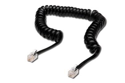 Digitus kabel RJ10 pro telefonní sluchátko, kroucený, černý, délka 4 metry