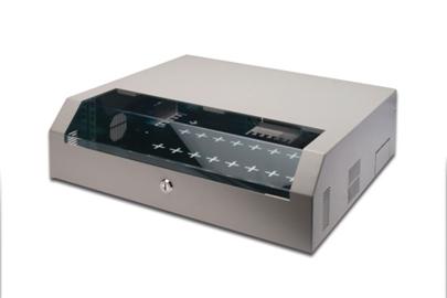 DIGITUS Nástěnná skříň, SOHO, tenká, 156x525x475 mm 3U otočná, 2U fix, barva černá (RAL 9005)