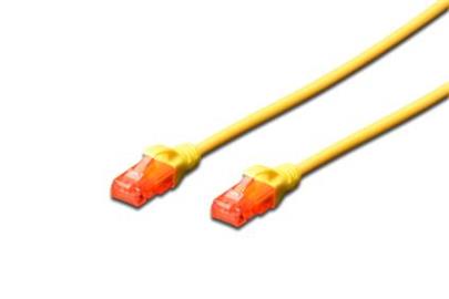 Digitus Patch Cable, CAT 6 UTP, AWG 26, měď, žlutý 0,5m