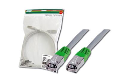 Digitus Patch Cable CROSS, FTP, CAT 5E, AWG 26/7, šedý/zelený, 1m