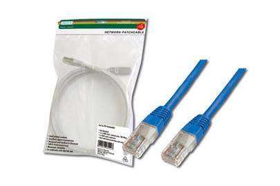 Digitus Patch Cable, UTP, CAT 5e, AWG 26/7, měď, modrý 10m
