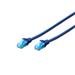 Digitus Patch Cable, UTP, CAT 5e, AWG 26/7, modrý 1m, 10ks