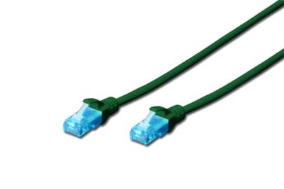 Digitus Patch Cable, UTP, CAT 5e, AWG 26/7, zelený 0,5m, 10ks