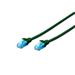 Digitus Patch Cable, UTP, CAT 5e, AWG 26/7, zelený 0,5m, 10ks