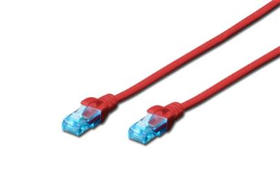 Digitus Patch kabel, UTP, CAT 5e, AWG 26/7, červený 0,25m, 1ks
