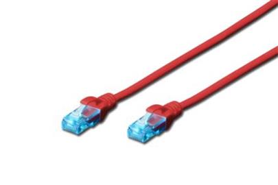 Digitus Patch kabel, UTP, CAT 5e, AWG 26/7, červený 3m, 10ks