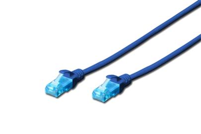 Digitus Patch kabel, UTP, CAT 5e, AWG 26/7, modrý 0,25m