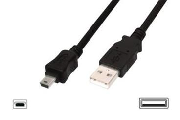 Digitus Premium kabel USB A samec na B-mini 5pin samec, 2xstíněný, 1,8m, černý