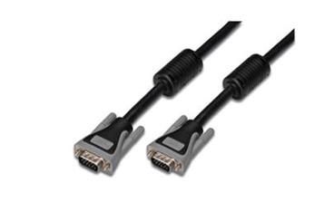 Digitus Premium připojovací VGA kabel, 3xstíněný, 2xferity, černá/šedá, AWG28, CU, zlacené konektory, 10m