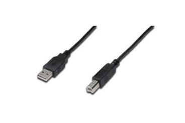 Digitus Premium USB 2.0kabel A/samec na B-samec, 2xstíněný, 1,8m, černý/šedý, zlacené konektory