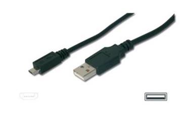 Digitus Premium USB kabel USB A samec na USB micro B samec, 2x stíněný, zlacené kontakty, 1,8m