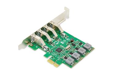 DIGITUS Přídavná karta USB PCI Express USB3.0, 4portový A / F, čipová sada: VL805, s vlastním napájením
