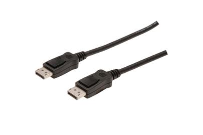Digitus Připojovací kabel DisplayPort 1.2, DP M/M, 1,0 m, se západkou, Ultra HD 4K, bl