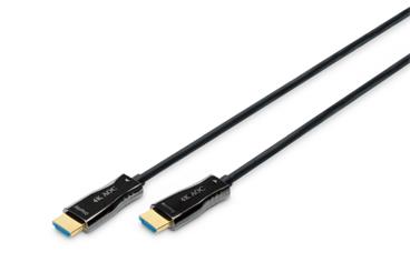 Digitus Připojovací kabel HDMI AOC s hybridním vláknem, typ A M/M, 10 m, UHD 4K@60 Hz, CE, zlatá, bl