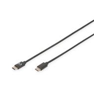 DIGITUS Připojovací kabel USB typu C na C, 4,0 m, 3A, 480 MB, verze 2.0, bl