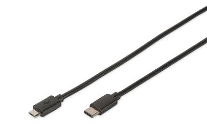Digitus Připojovací kabel USB typu C, typ C na micro B M / M, 1,8 m, 3A, 480 MB, 2,0, blPřipojovací kabel USB typu C, typ C na mi