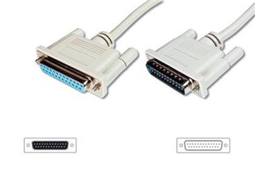 Digitus Prodlužovací kabel datového přenosu, sériový/paralelní, D-Sub25, samec/samice, 10,0 m, lisovaný,