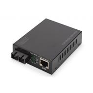 DIGITUS Professional Gigabit PoE media converter, RJ45 / SC, SM, PSE