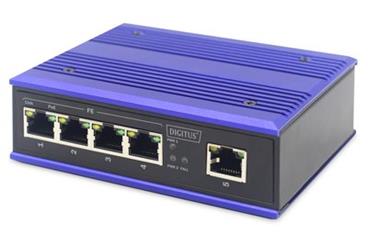 DIGITUS Professional Industrial 4-Port Fast Ethernet PoE Switch + 1 uplink port