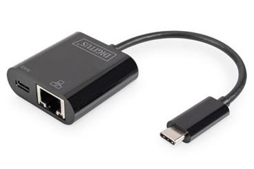 DIGITUS Professional USB Type-C™ Gigabit Ethernet adapter with Power Delivery support