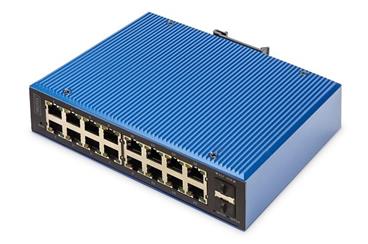 Digitus Průmyslový 16+2portový řízený gigabitový ethernetový přepínač L2