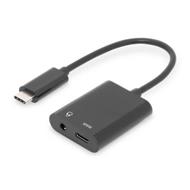 Digitus Rozbočovací kabel USB typu C, typ C - 3,5 mm + typ C M/F/F, 0,2 m, Gen2, 5A, 10 GB, Vers. 3,1, CE, bl