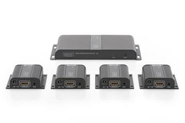 Digitus Sada HDMI Extender Rozbočovač, 1x4, 40 m, 1080p přes síťový kabel (CAT6 / 6a / 7), 1x výstup HDMI Loop out