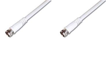 Digitus Sat Antenna Cable, F/M to F/M, bílý, dvojité stínění 1,5m