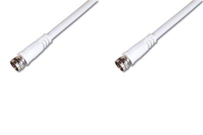 Digitus Sat Antenna Cable, F/M to F/M, bílý, dvojité stínění 2,5m