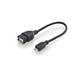 Digitus USB 2.0 adapter cable, OTG, type micro B - A M/F, 0.2m, USB 2.0 conform, bl
