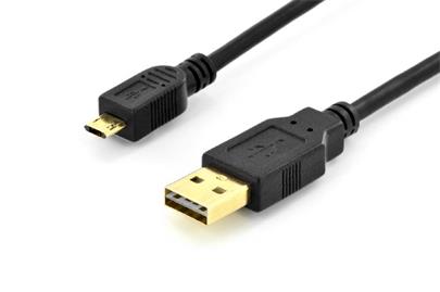 Digitus USB 2.0 connection cable, type A - micro B M/M, 1.0m, High Speed, connectors reversible, bl