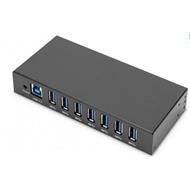 Digitus USB 3.0 HUB, 7 Port, Industrial, Metal incl. PSU 15-kV ESD, Table, Wall, DIN Rail mount