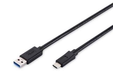 Digitus USB 3.1 Type-C připojovací kabel, typ C na A, M / M, 1,8 m, Super Speed, UL, bl