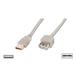 Digitus USB kabel prodlužovací A-A, 2xstíněný, měď, 3m, šedý