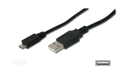 Digitus USB kabel USB A samec na USB micro B samec, 2x stíněný, 1m