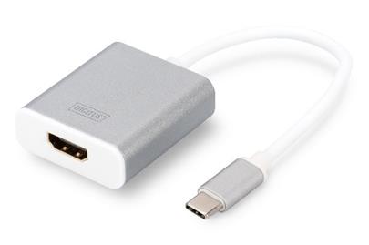 DIGITUS USB Type C 4K HDMI Adaptér, hliníkové šasi, kabel 20 cm, Chipset: CSL-C-001