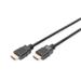 DIGITUS Vysokorychlostní propojovací kabel HDMI, typ A St / St, 2,0 m, s Ethernetem, Ultra HD 60p, zlatý, černý