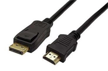 DisplayPort-HDMI kabel, DP(M) -> HDMI M, zlacené konektory, 1m