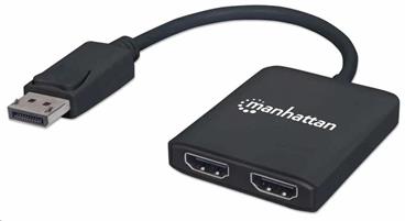 DisplayPort to Dual HDMI - MST Hub, DisplayPort Male to Two HDMI Females; Mirror, Extended and Video