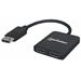 DisplayPort to Dual HDMI - MST Hub, DisplayPort Male to Two HDMI Females; Mirror, Extended and Video