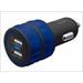 Dual Smartphone Car Charger - blue