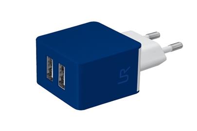 Dual Smartphone Wall Charger - blue