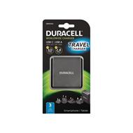 Duracell 3A Type-C & 2.4A USB Travel charger, Black