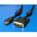 DVI-HDMI kabel, DVI-D(M) - HDMI M, s ferity, zlacené konektory, 3m