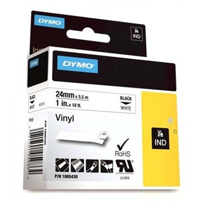 Dymo originální páska do tiskárny štítků, Dymo, 1805430, černý tisk/bílý podklad, 5,5m, 24mm, RHINO vinylová profi D1