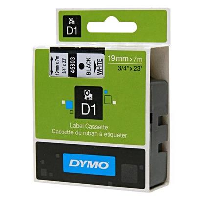 Dymo originální páska do tiskárny štítků, Dymo, 45803, S0720830, černý tisk/bílý podklad, 7m, 19mm, D1